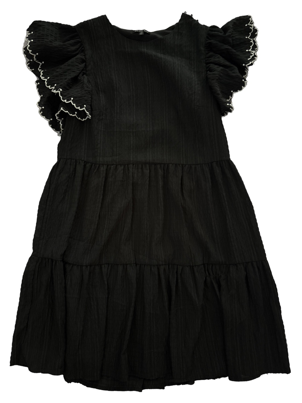 Who What Wear Black Ruffled Tiered Dress